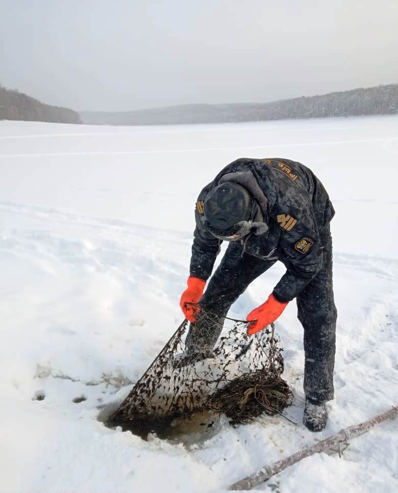 На водоемах Урала инспекторы за неделю изъяли у нарушителей свыше 200 орудий лова
